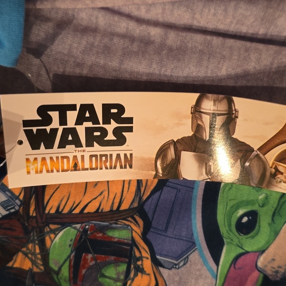 STAR WARS THE MANDALORIAN BOYS 3 PIECE SHORTS PAJAMA SET SIZE 8 - Picture 11 of 12